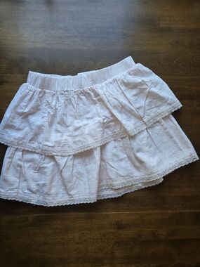 SO Light Pink Tiered Mini Skirt M NWT Ruffle Lace Trim Coquette